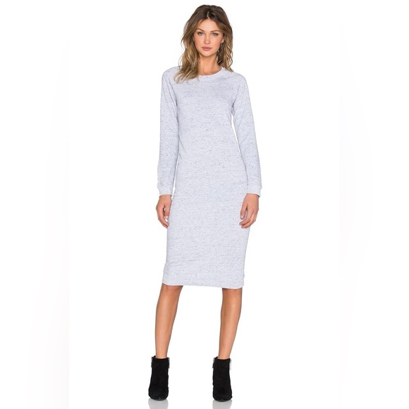 Monrow Dresses & Skirts - Monrow Vintage Raglan Sweatshirt Dress Heather Grey
